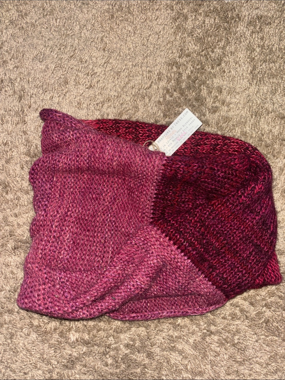 Cozy Two-Tone Pink Knit Infinity Scarf